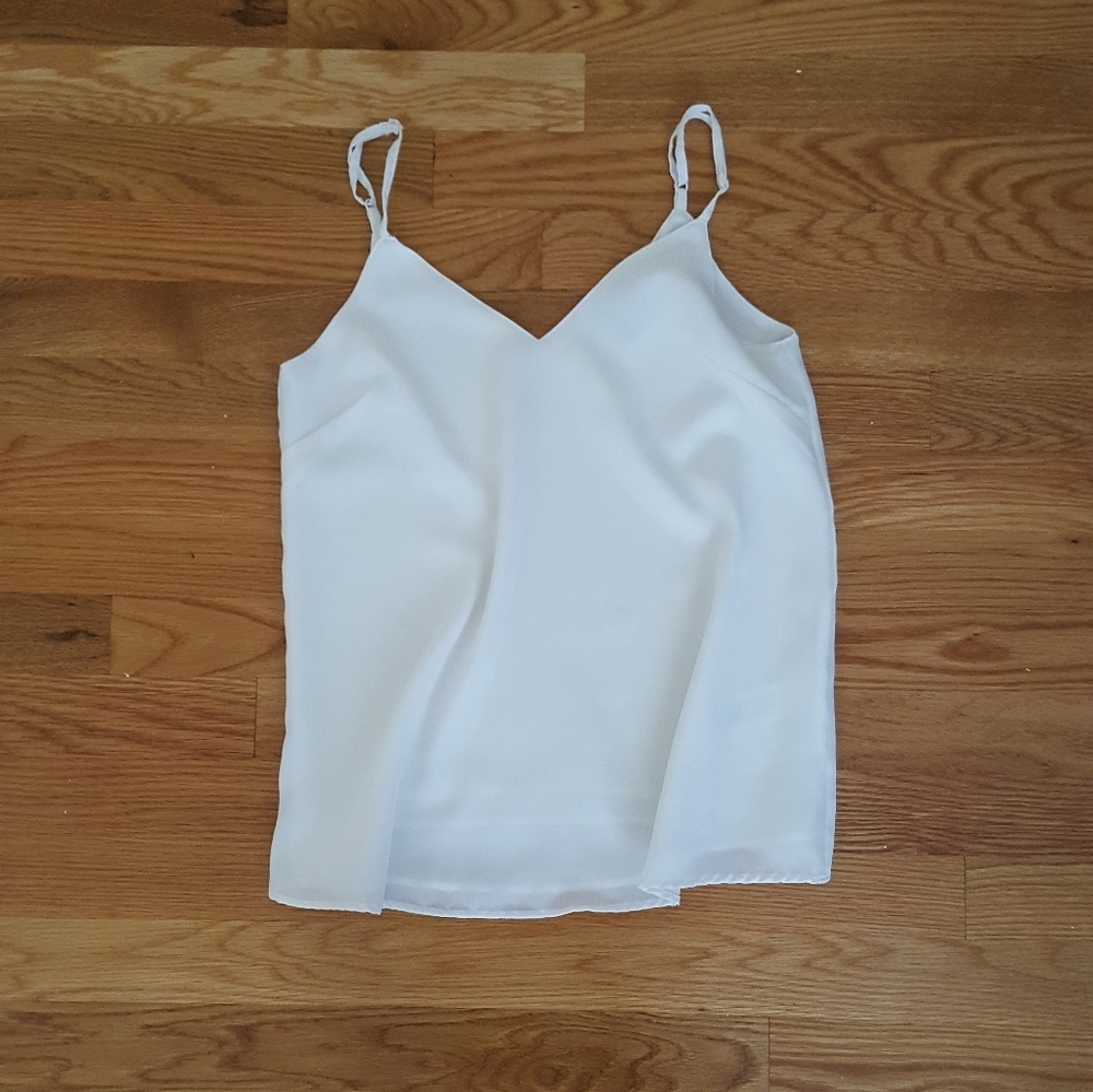 Asos Chiffon White Tank Top